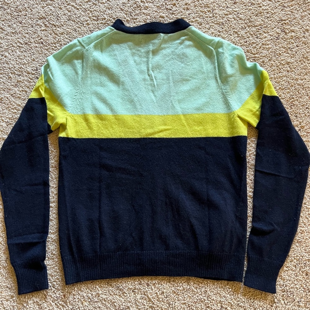 NWOT J.Crew Collection Cashmere Colorblock Cardigan - Picture 3 of 5